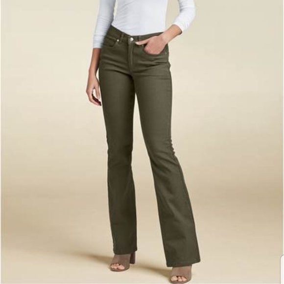 VENUS Mid Rise Olive Green Bootcut Jean - Picture 1 of 10